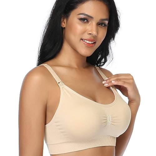 GXXGE 4Pack Nursing Bras for Breastfeeding Maternity Bra Comfort Seamless Pregnancy Sleep Bralette thumbnail 4
