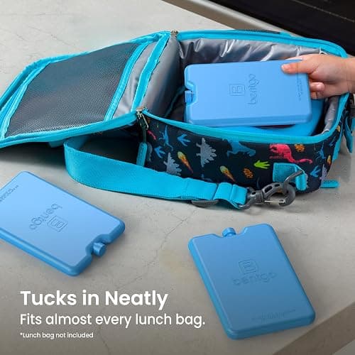 Bentgo Chillers Ice Packs: Slim, Reusable Quick-Freeze Cooling Design Keeps Food Fresh in Lunch Boxes, Bags, & Coolers for Work, College, Camping, & More; Easy to Clean & Chills Fast; 4-Pack (Blue) thumbnail 5