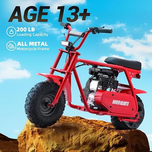 HOVER HEART Mini Bike, Gas Dirt Bike, Minibike, Gas Powered Mini Bikes for Adults, 99cc-4 Stroke Pit Bikes with Led, Dirtbike Motorcycle Max Load 200 Lbs, Speed 34.5 KM/H, Age13+ Hoverheart thumbnail 2