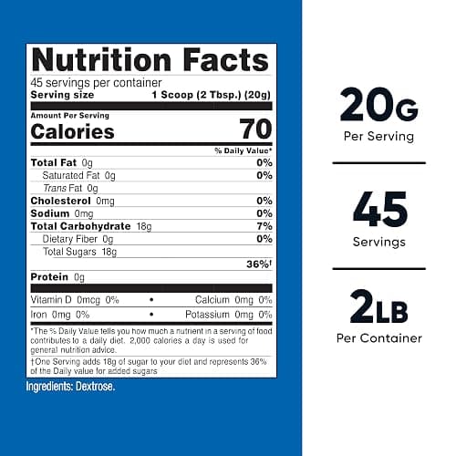 Nutricost Dextrose Powder 2 LBS - Non-GMO, Gluten Free thumbnail 2