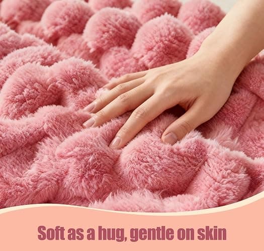 Electric Heated Blanket Throw 50" x 60" Soft Ribbed Faux Fur Flannel Fast Heating 12 Heat Levels 1–12H Timer & Overheat Protection & Auto Shut-Off & ETL FCC & Machine Washable Heated Throw thumbnail 5
