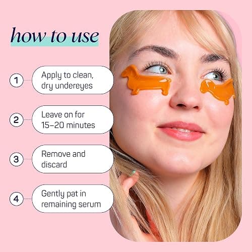 SpaLife So Fetch Hydrogel Under Eye Patches for Dark Circles | Mothers Day Gifts | Dachshund Under Eye Patches for Puffy Eyes | Weiner Dog Undereye Bags | Pack of 8 Pairs (8 Undereye Treatments) thumbnail 6