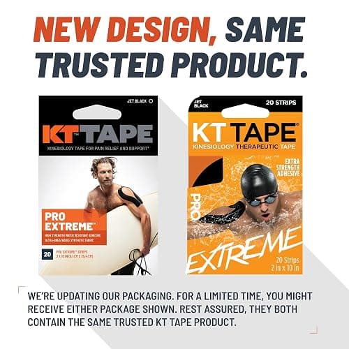 KT Tape Pro Extreme Therapeutic Elastic Kinesiology Sports Tape, 20 Pre Cut 10 inch Strips, 100% Synthetic Water Resistant Breathable, Pro & Olympic Choice, Sonic Blue thumbnail 2