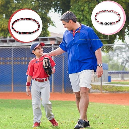 Junkin Baseball Necklaces Three Braided Rope Titanium Necklace for Team Gifts Boys Men Player Softball Fans Sports thumbnail 5
