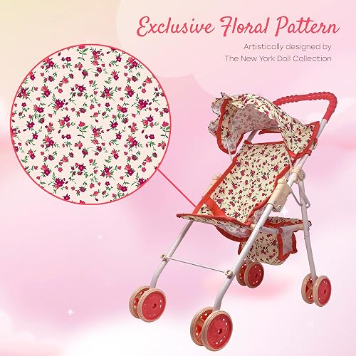 My First Baby Doll Stroller for Toddlers 3 Year Old Girls, Little Kids | Toy Stroller with Bottom Storage Basket, Foldable Frame, Canopy, Seatbelt thumbnail 5
