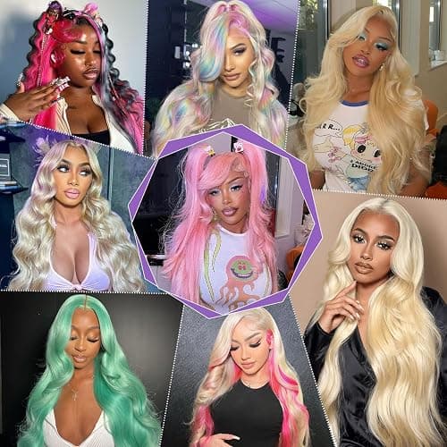 ShengCai 613 13x6 Lace Front Wig Human Hair 200 Density 613 Lace Front Wig Human Hair Body Wave Blonde HD Lace Front Wigs Pre Plucked 30 Inch thumbnail 7