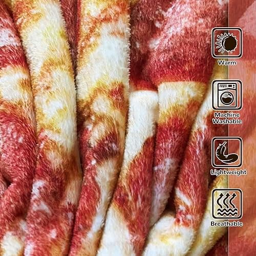 Pizza Blanket Adult Kdis Size Funny Realistic Food Personalized Throw Blanket Novelty Gift for Everyone 300 GSM Soft Flannel 60 inches Red thumbnail 6