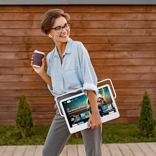 SYLVOX 15.6'' Portable Smart TV 12 Volt Television, 10000mAH Battery Powered IP66 Waterproof Dual Speakers Wireless WiFi 300nits Small Outdoor TVs, for RV Camping Pool Bathroom Kitchen Bedroom thumbnail 4