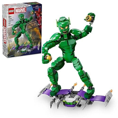 LEGO Marvel Green Goblin Construction Figure - Building Toy for Boys & Girls, Ages 8+ - Marvel Villain Action Figure W/Glider and Pumpkin Bombs - Gift for Fans - 76284 - Image 1