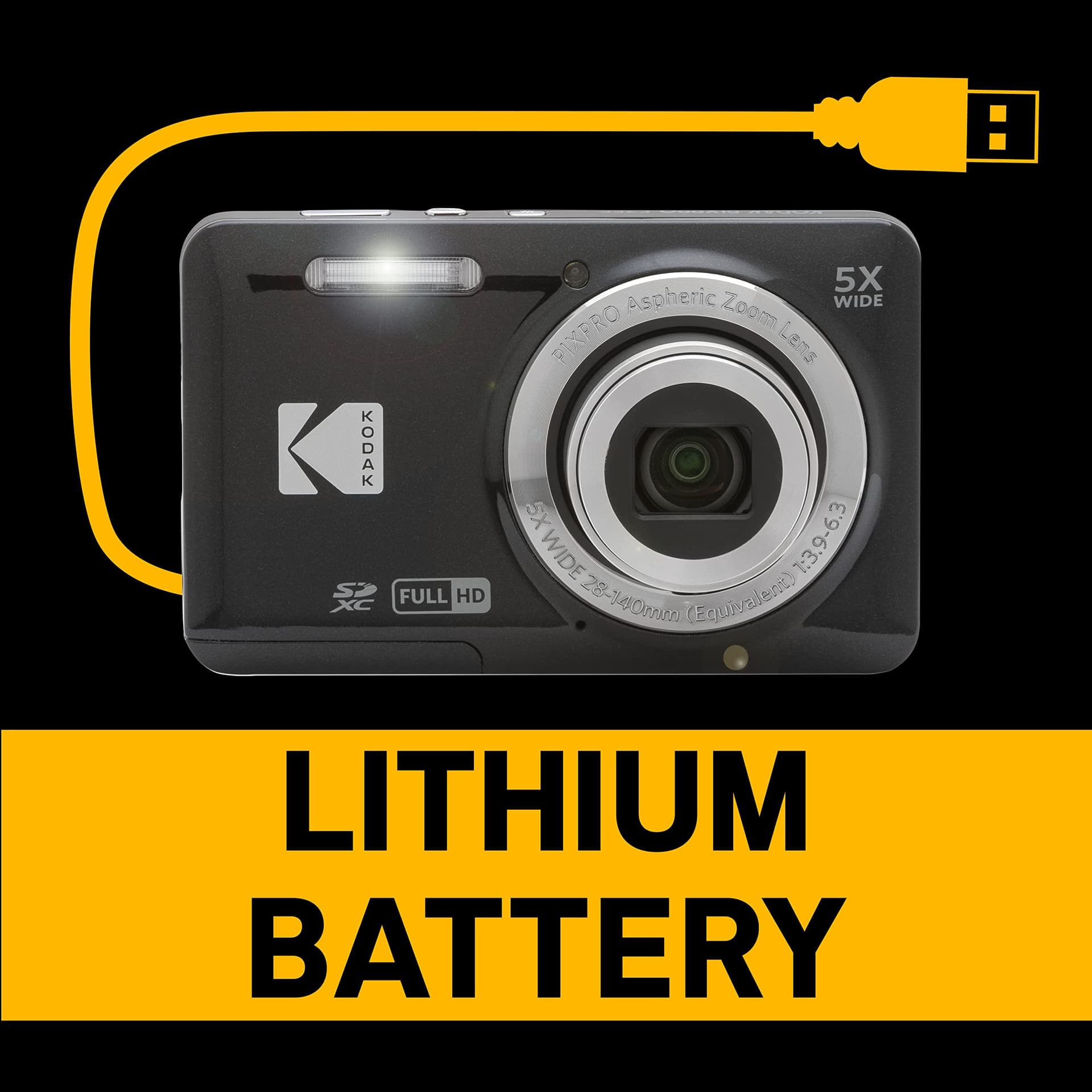 PIXPRO FZ55 Friendly Zoom Digital Camera, Black thumbnail 7
