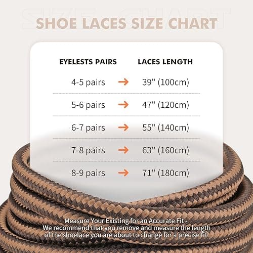 Stepace Round Shoelaces [2 Pairs] Heavy Duty Boot Shoe Laces for Hiking Work Boots thumbnail 4