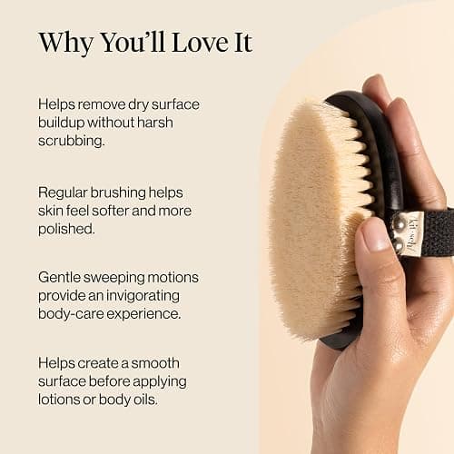 Kitsch Dry Brushing Body Brush for Lymphatic Drainage | Soft Bristles Shower Brush - Dry Brush to Remove Dry Skin and Improves Blood Circulation, Body Scrubber for Glowing Skin thumbnail 6