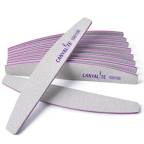 Canvalite 10pcs 100 Grit Nail Files for Acrylic Nails Emery Board Nail Styling Tools for Home and Salon Use - Image 1