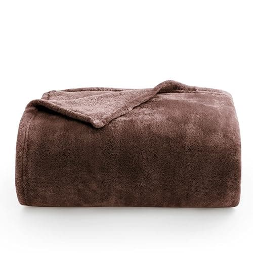 Fleece Blanket Queen Size Brown - Image 1
