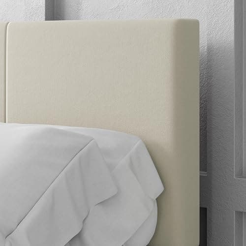 IOILORI Full Bed Frame, Full Size Platform Bed Frame with Upholstered Headboard, Sturdy Wood Slats, No Box Spring Required, Silent, Easy Assembly, Beige thumbnail 4