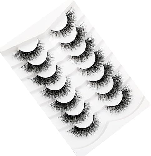 Pooplunch Manga Lashes False Eyelashes Doll Eye Natural Anime Lashes 8D Spiky Wispy Thick Faux Mink Eye Lash Strips 7 Pairs Pack - Doll-Eye|8-15MM thumbnail 5