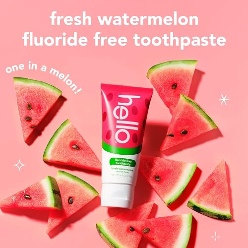 hello Kids Fluoride Free Toothpaste, Fresh Watermelon, 4.2 oz | For Kids of All Ages, Removes Plaque, Polishes and Brightens, Tastes Awesome, Vegan, Gluten Free, SLS Free thumbnail 3
