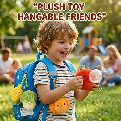 Exrroh 4 Pack Mini Vegetable Plush Toys, Kawaii Stuffed Figures with Pop Out Bubble thumbnail 5