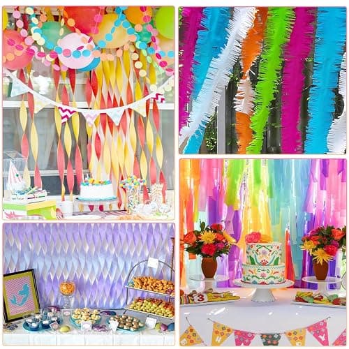 GCB Blue Crepe Paper Streamers for Party Decorations 4 Rolls 328ft,Blue Crepe Paper for Wedding Decorations, Birthday Decorations, Baby Shower Decors Art Crafts DIY Supplies (1.8 Inch x 82 Ft/Roll) thumbnail 3