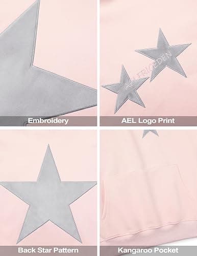 Aelfric Eden Star Hoodies Y2k Oversized Graphic Hoodies Aesthetic 90s Crewneck Sweatshirt Long Sleeve Pullover Tops thumbnail 3
