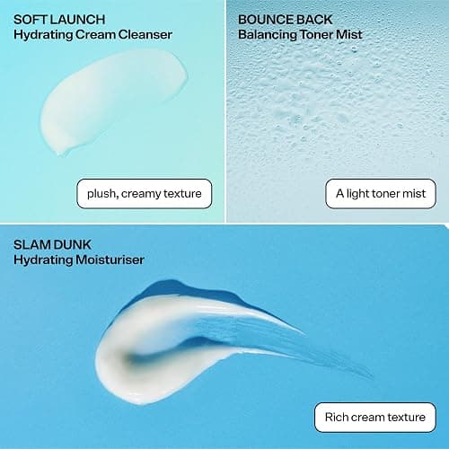 Bubble Skincare Silky Season 3-Step Hydrating Skin Care Set - Travel Size Skincare for Dry Skin - Soft Launch Cream Cleanser, Bounce Back Hydrating Toner Spray & Slam Dunk Moisturizer (3 Count) thumbnail 5