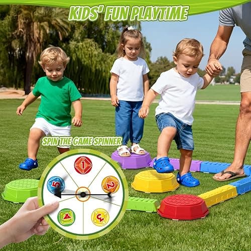 HYES Balance Beams Stepping Stones for Kids, Obstacle Courses Sensory Toys for Toddlers, Non-slip Jumping Step Stones Balance Beam Indoor & Outdoor Play Games Birthday Gifts for Boys Girls 3-5 thumbnail 7