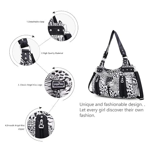 Angel Kiss Large Purses and Handbags for Women Washed Faux Leather Crossbody Hobo Satchel Shoulder Handbag Tote Purse thumbnail 6