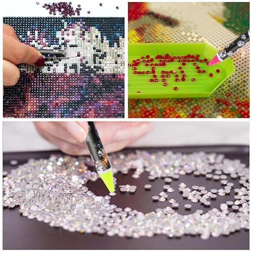 Hariendny 4 Pack Rhinestone Picker Tool Adhesive Resin Picker Pencil Nail Point Drill Pen Dotting Wax Pencil Gem Pick up Tools for Nail Art DIY with Pencil Sharpener thumbnail 7