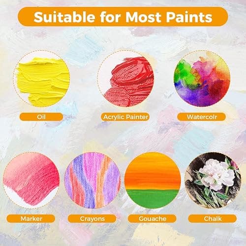 40 Pack Stretched Canvas Boards for Painting 8 of 4x4, 5X 7, 8x10, 9x12, 11x14 Art Blank Canvases, Gesso Primed 100% Cotton Canvas Panels for Acrylic Oil Watercolor Adults & Kids thumbnail 5