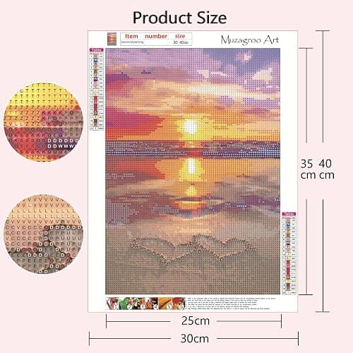Muzagroo Art 4 Pack 5D Diamond Painting Kits for Adults DIY Drill Diamond Art Kits Arts and Crafts for Beginners Beach Diamond Dot Kits Gem Painting Wall Art for Living Room thumbnail 6