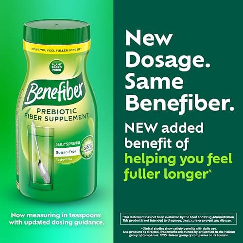 Benefiber Daily Prebiotic Fiber Supplement Powder for Digestive Health, Unflavored -124 Teaspoons (8.7 Ounces) thumbnail 8