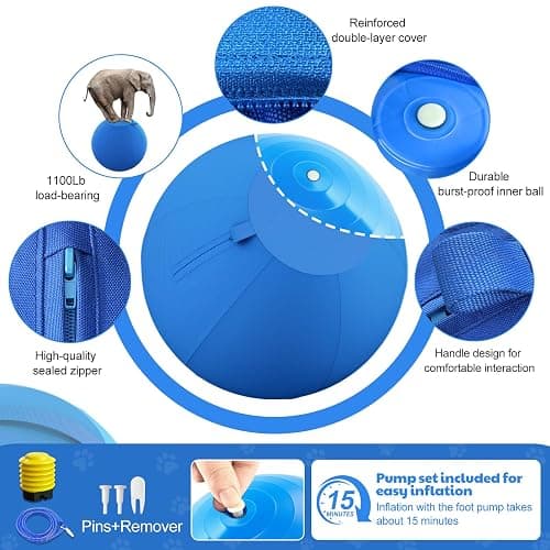 povee Happypaw 18'' Herding Ball for Dogs – Enhanced Chew Resistance & Heavy-Duty Material,Durable Dog Toy Agility Equipment for Australian Shepherds, Cattle, Border Collies, and Small/Medieum Breed thumbnail 4
