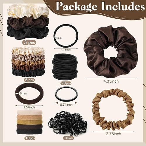 173 Pcs Hair Accessories Kit Include Flat Hair Clips Hair Brush Satin Scrunchies Mini Hair Claw Hairpins Hair Ties for All Types thumbnail 3