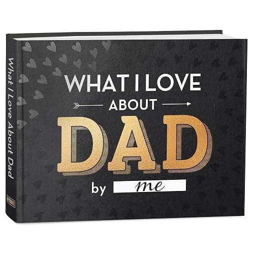 KYRAKO Fathers Day Gift for Dad from Daughter, Son, Kids - What I Love about Dad Book, Fill-in-the-Blank Book for Dad: Fun Prompt Notebook to Share Memories, Thoughtful Birthday Present & Keepsake - Image 1