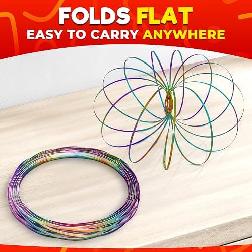 2 Pcs Flow Ring Spinner Ring Arm Toy - 5.1" Color - Changing Fidget Flow Toy with a Pleasant Smooth Surface, Compact & Portable Design - Entertaining Geometric Magic Bracelet with Soothing Effect thumbnail 9