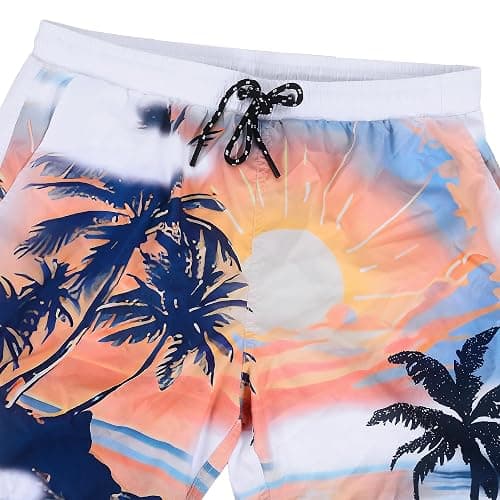 M'annswear Men's Printed Swim Trunks Quick Dry Board Shorts, Elastic Waist Drawstring with Mesh Lining Zipper Pockets thumbnail 5