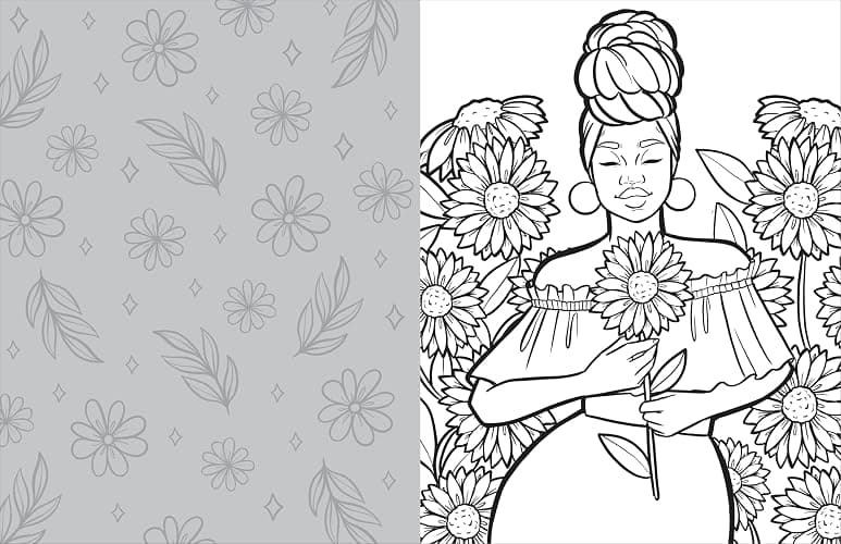 Coloring with Coco: Rest and Reflect: Relaxing Bold and Easy Coloring Book for Adults and Teens thumbnail 4