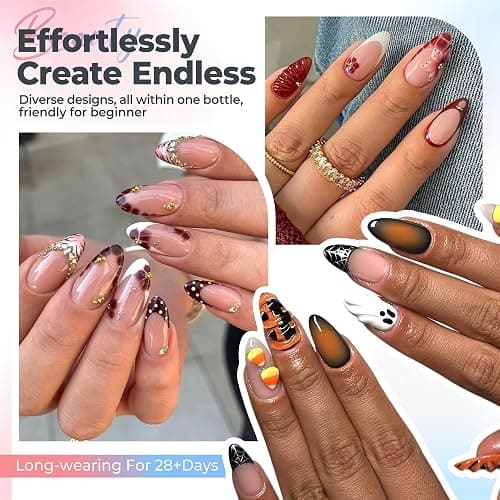 Luckyfairy Blooming Gel Nail Polish 15ml Clear Gel Nail Art for Aura Nails | Spreading Color Effects Uv Nail Art for Marble Watercolor Floral Print, Nail Blooming Gel, Summer Nail Art Designs Magic Gift thumbnail 2