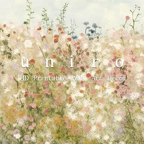 uniro Wildflower Field Vintage Canvas Wall Art for Home Decor, Spring Landscape Art Print, Botanical Floral Posters Oil Painting Wall Art, Plant Flower Pictures Farmhouse for Living Room, Bedroom, Bathroom Decor( 8" x 10"-UNFRAMED) thumbnail 6