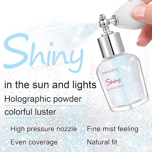 Hair and Body Glitter Spray, Shimmering Powder Sparkle Powder Makeup, Glitter Loose Sparkle Makeup for Body Highlighter,Festival Prom Rave Accessories (Sparkling Pink) thumbnail 3