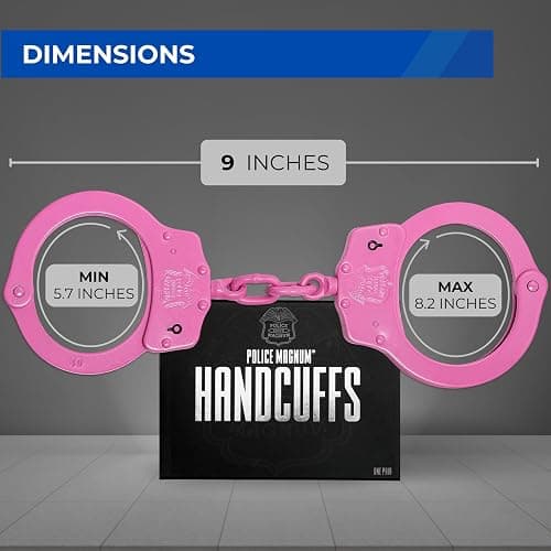 Police Magnum Heavy Duty Steel Handcuffs-Professional Grade Restraints- Double Safety Locks-Security Guard-Law Enforcement Tactical Gear thumbnail 5