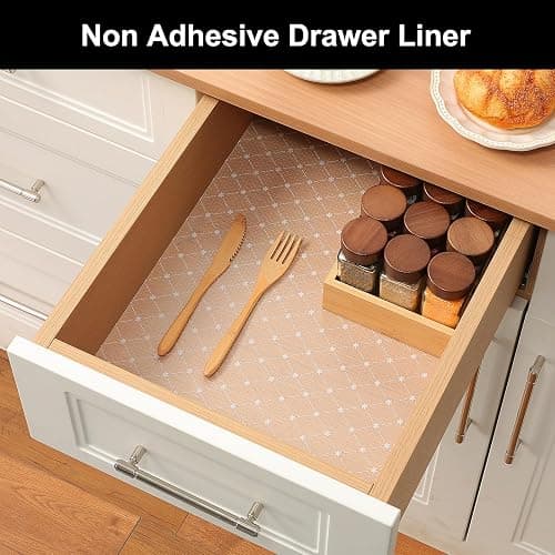 Cooyes Shelf Liner – Premium Non-Adhesive Cabinet & Drawer Liner for Kitchen – Waterproof Shelf Paper with Modern Pattern – Durable EVA Cabinet Mat – Easy to Cut （12" W x 120" L） thumbnail 5