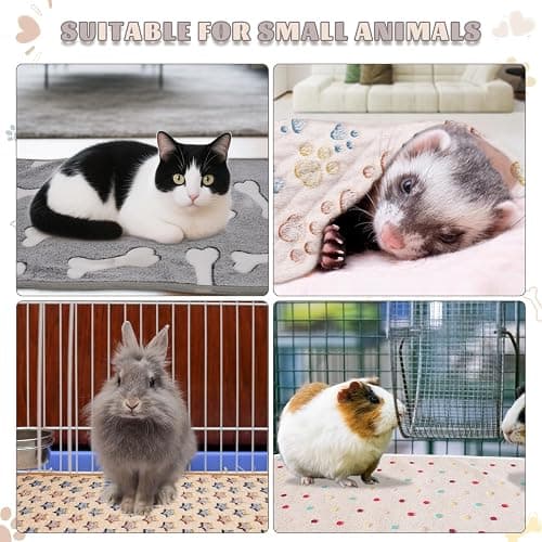 6 Pack Guinea Pigs Fleece Blankets, Soft Plush Mats for Rabbits Hamsters, Washable Small Pet Cage Bedding, Cozy Burrow & Snuggle Cover for Puppies Kittens Travel (26 x 14 Inch, Dark Color) thumbnail 5