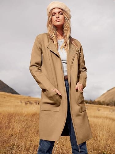 ANRABESS Womens Cardigan Sweater Open Front Knit Long Coatigan Dressy Casual Jacket Coat 2025 Fall Outfits Classy Clothes thumbnail 2