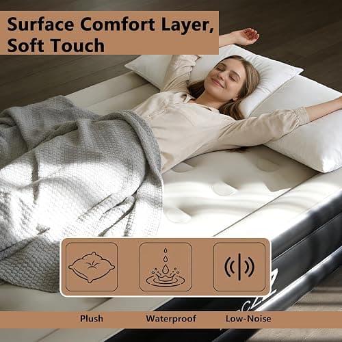 PABCZZ air Mattress, 18-inch Thickened Twin air Mattress, Suitable for Home use, Camping and Travel, Features Quick Inflation and deflation to Save You time thumbnail 2