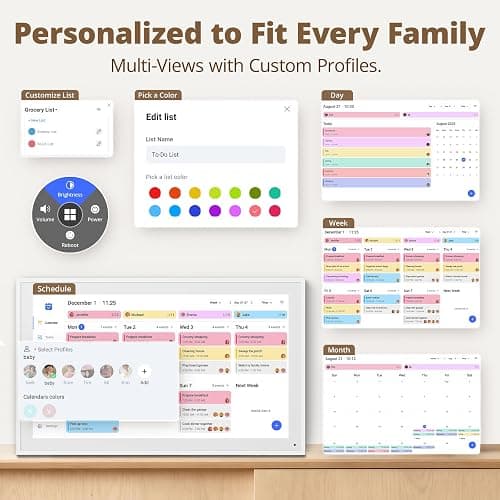 Dragon Touch Calendar, 15.6" Digital Calendar 2026 Family Wall Planner, 1080P Full HD Interactive Touchscreen, Smart Chore Chart and Home Organization, Gift for Busy Families Scheduling, UK Adapter thumbnail 6