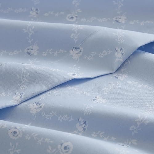 Madison Park Essentials Adele Blue Floral Full Size Comforter Set – Vintage Bed in a Bag with Sheets, Reversible Ruffle Bedding, Elegant Gift for Her thumbnail 10