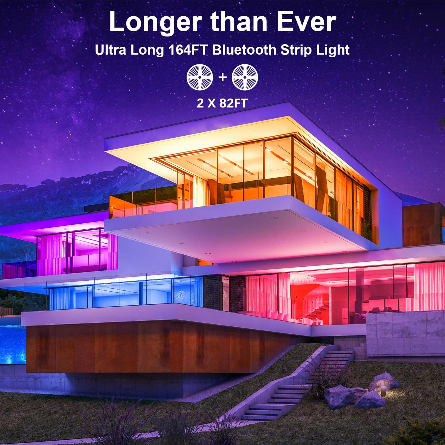 Bluetooth LED Strip Lights 50m, Cozylady 164FT LED RGB LED Light Strips Music Sync Color Changing APP Control Flexible String Lights for Home Kitchen Bar Bedroom Decor, Children's Room Decorations thumbnail 3