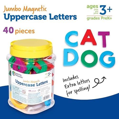 Learning Resources Jumbo Magnetic Uppercase Letters - Magnetic ABC, Alphabet Recognition for Preschoolers, Phonics and Spelling, Classroom, Teach Toddler Reading, Educational Toy, Gifts for Kids thumbnail 6