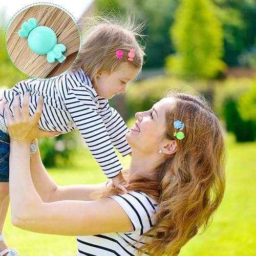 WILLBOND 50 Pcs Girls Hair Barrettes 1'' Mini Self Hinge Plastic Clips for Toddler Baby Kids Flower Bow Hair Colorful 80s 90s Cute Design Hairpins in Candy Heart Star Shape Accessory(Novel Style) thumbnail 4